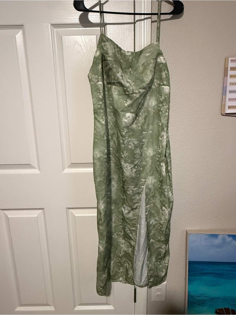 SHEIN Sage Green Floral Slip Dress